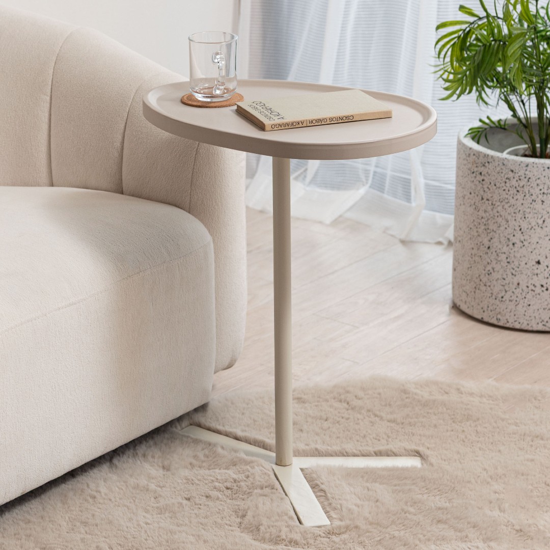 デザインサイドテーブル(ライトベージュ)