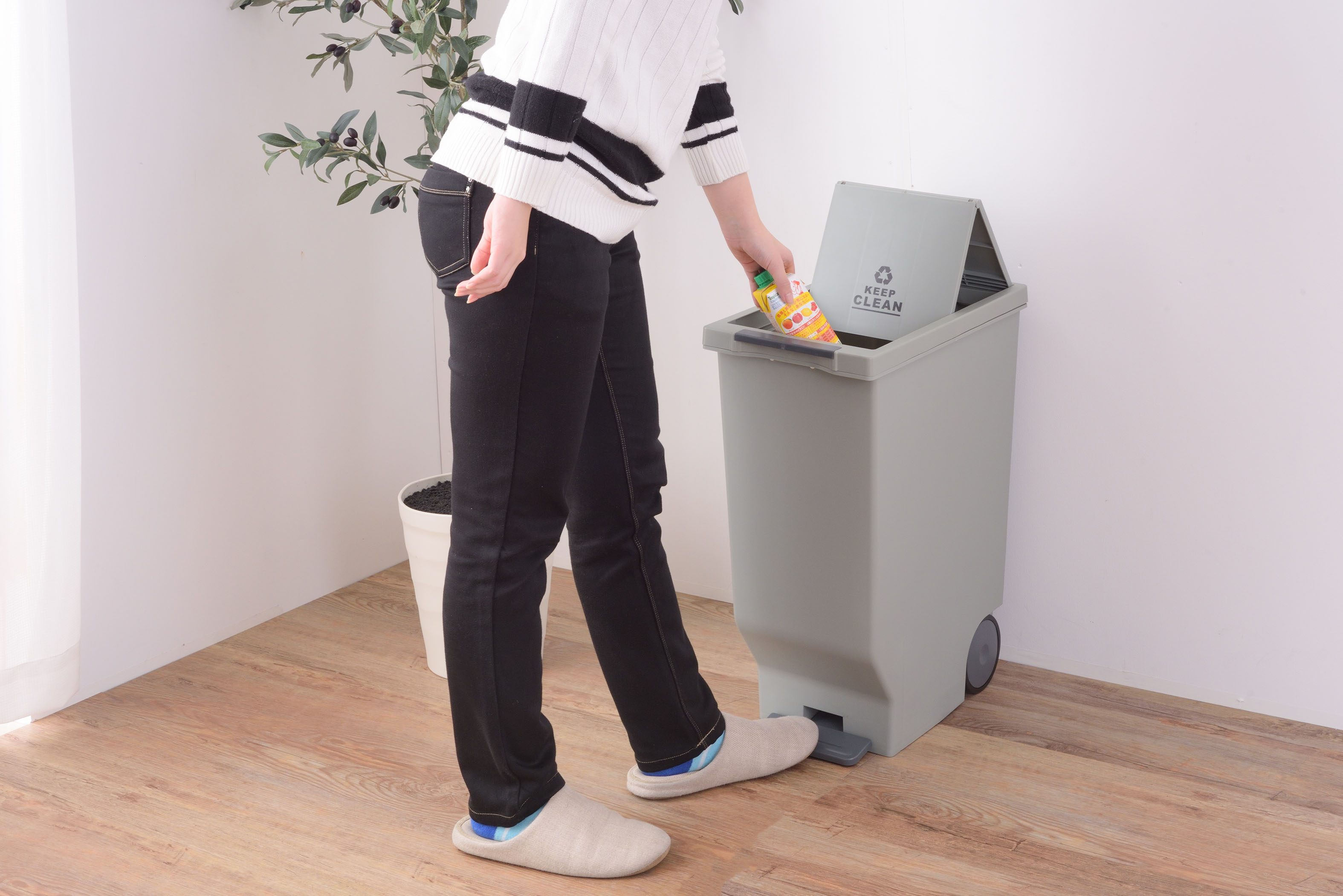 スライドペダルペール45L(グレー)