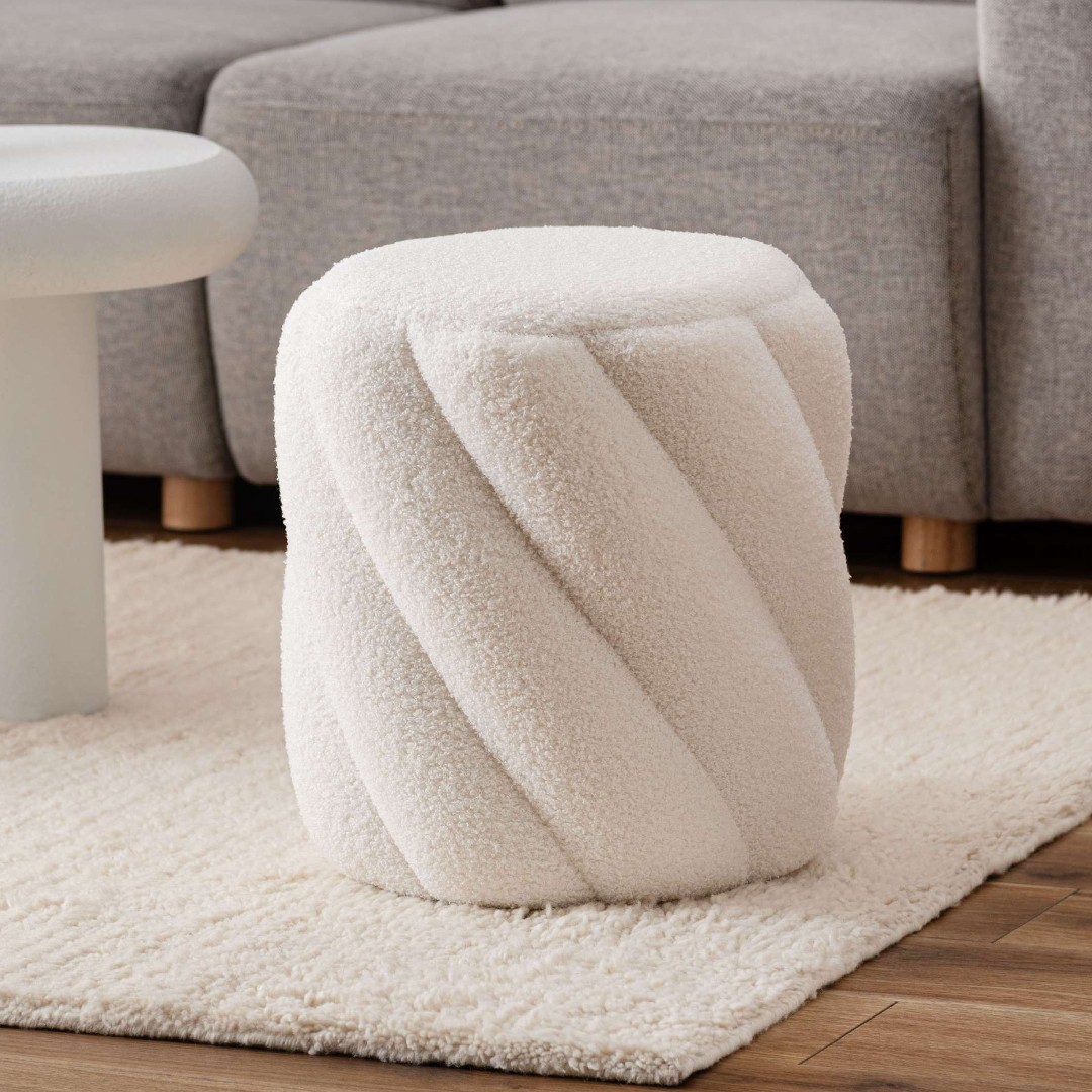 もこもこツイストスツール(ホワイト)