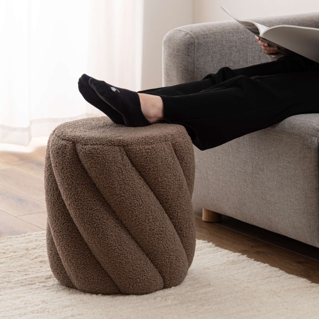 もこもこツイストスツール(グレージュ)