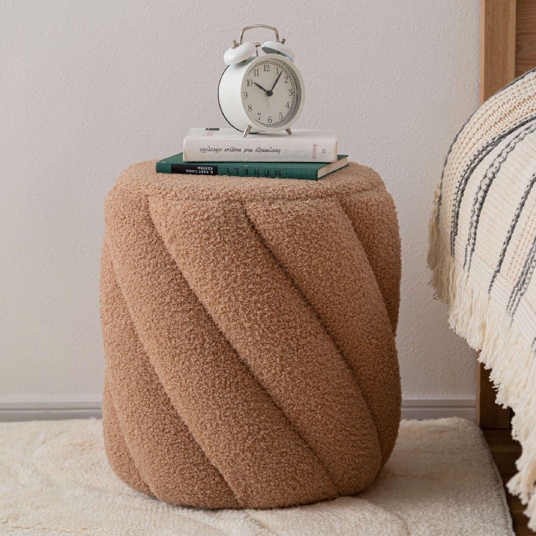 もこもこツイストスツール(ローズベージュ)