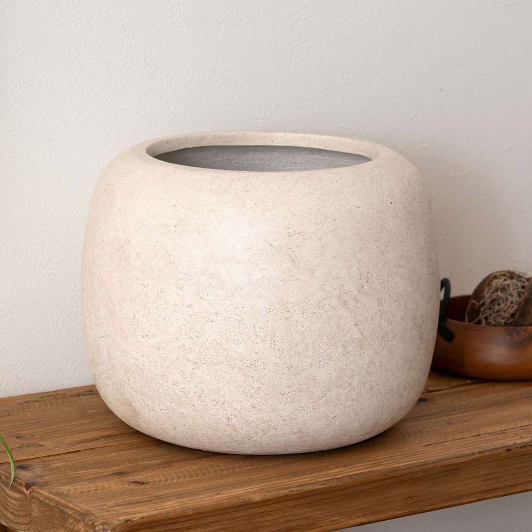 ストーン風グリーンベース(丸アイボリー)